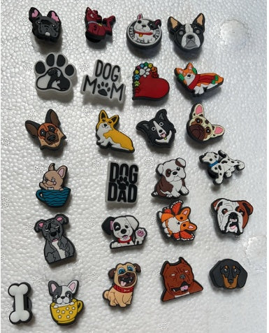 25 New Cartoon Animal Dog Series Hole Shoes, Flower Shoes, Buckle Accessories, Cute Garden Shoes Decoration - PryTheory