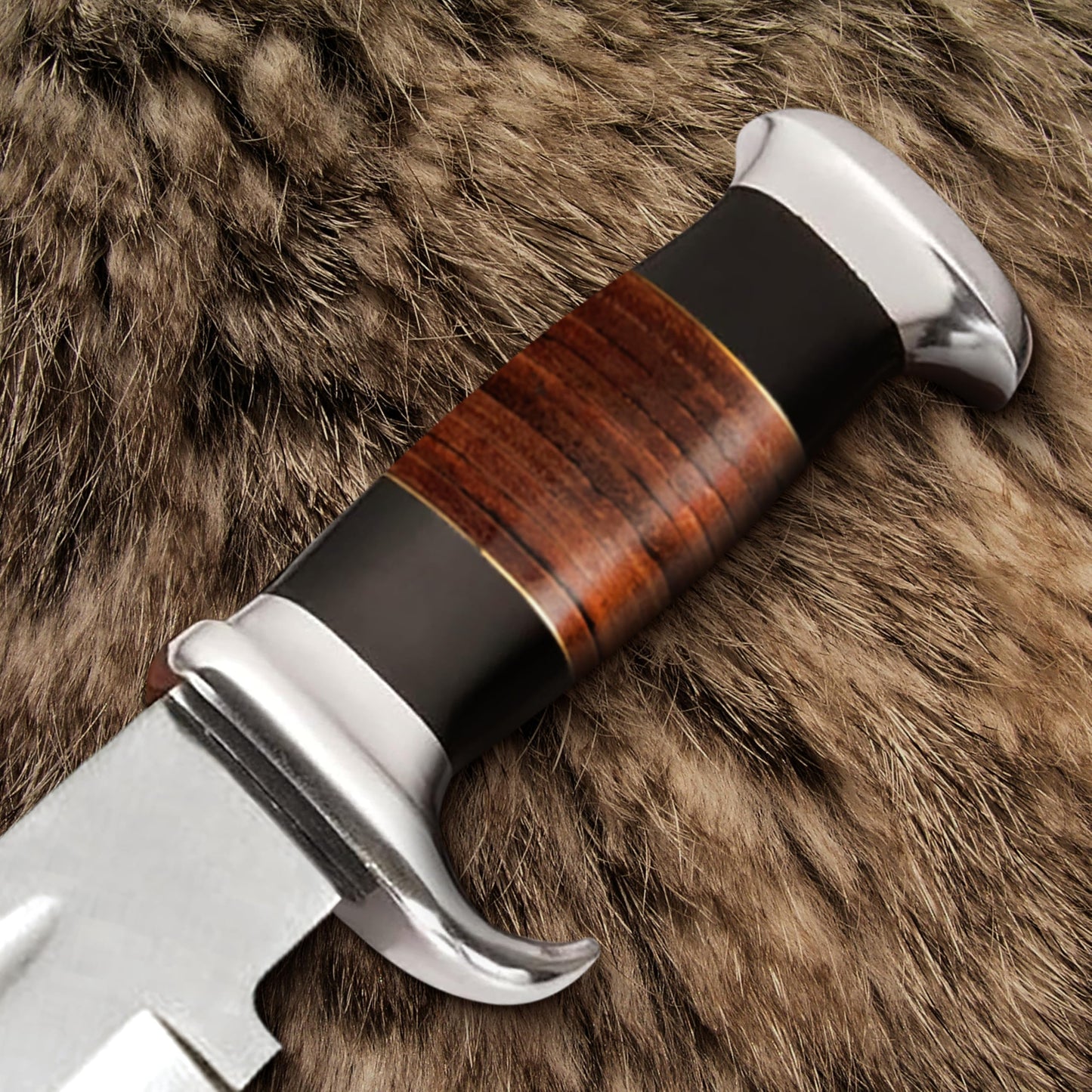 14" Crocodile Dundee Bowie Knife With Leather Sheath