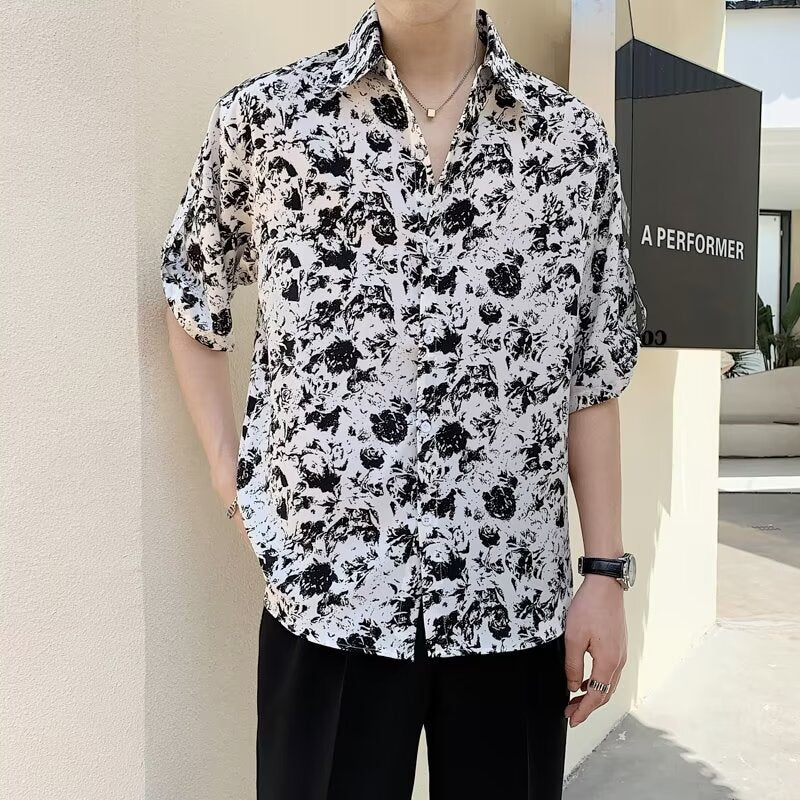 New Shirt Loose Outer Wear Heather Top Versatile Casual Men's Short Sleeve - PryTheory