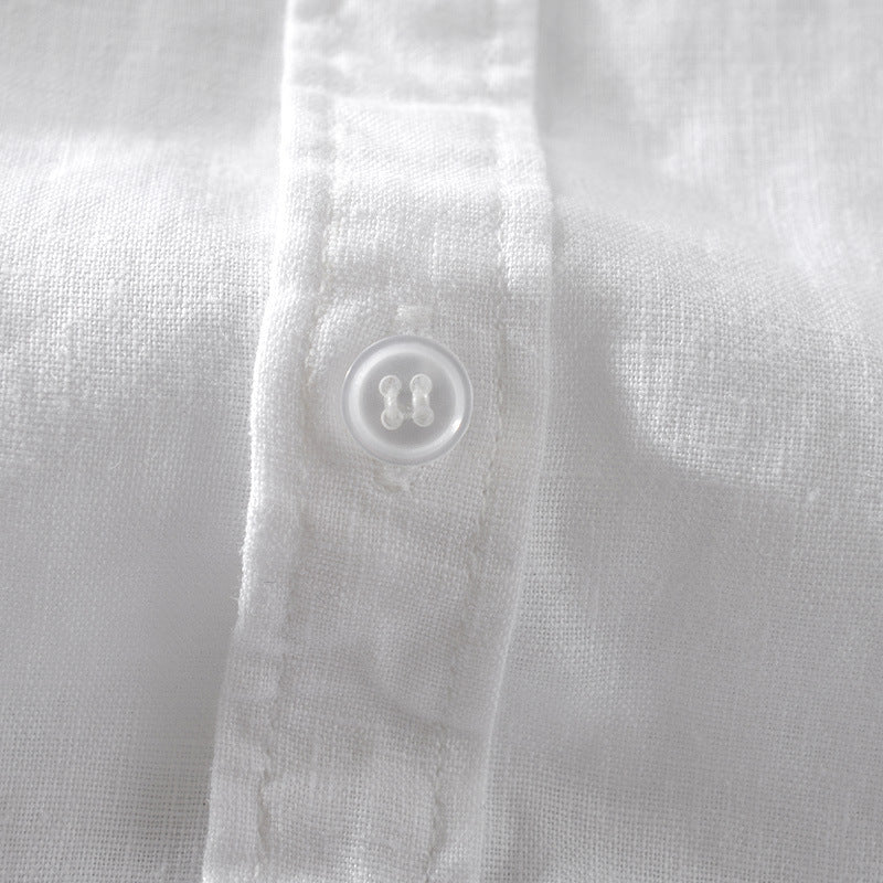 Short Sleeve Breathable Pure Linen Shirt For Men - PryTheory