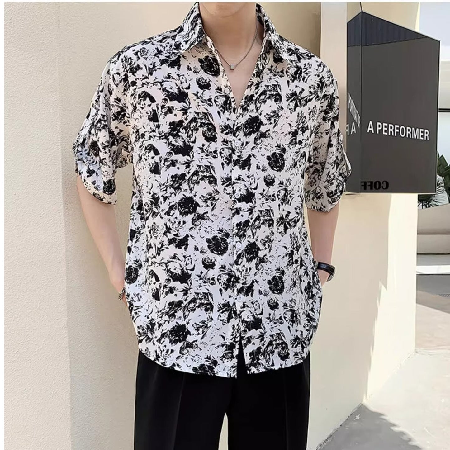 New Shirt Loose Outer Wear Heather Top Versatile Casual Men's Short Sleeve - PryTheory