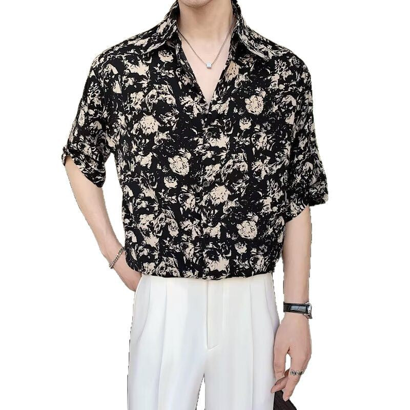 New Shirt Loose Outer Wear Heather Top Versatile Casual Men's Short Sleeve - PryTheory