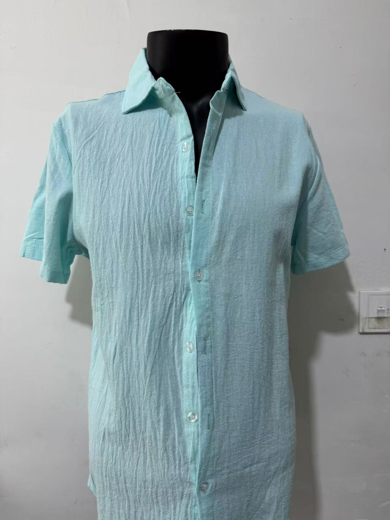Short Sleeve Breathable Pure Linen Shirt For Men - PryTheory
