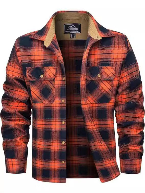 European And American Fall Winter Men's Flannel Casual Button Shirt - PryTheory