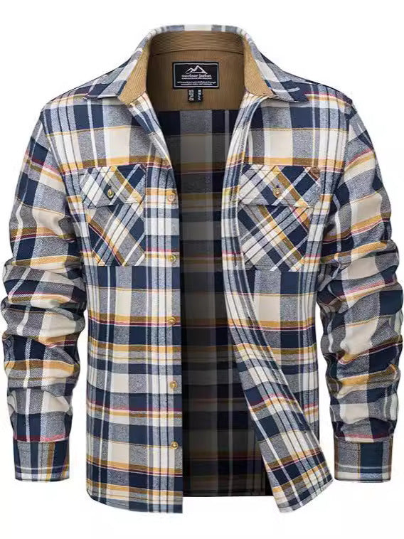 European And American Fall Winter Men's Flannel Casual Button Shirt - PryTheory