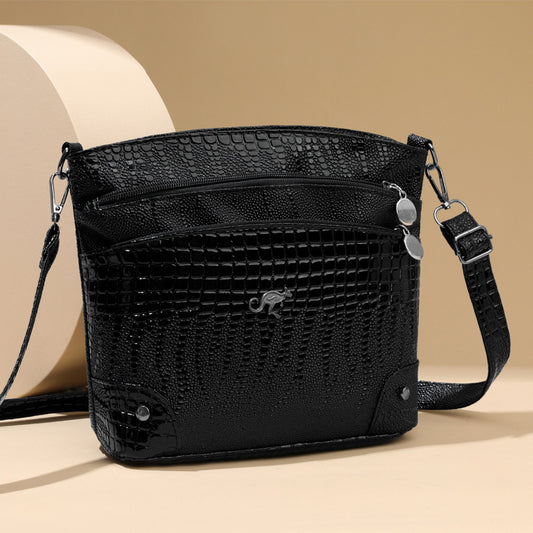 Crocodile Pattern Shoulder Bag Casual Multi-layer Vintage Crossbody Women's Bag - PryTheory