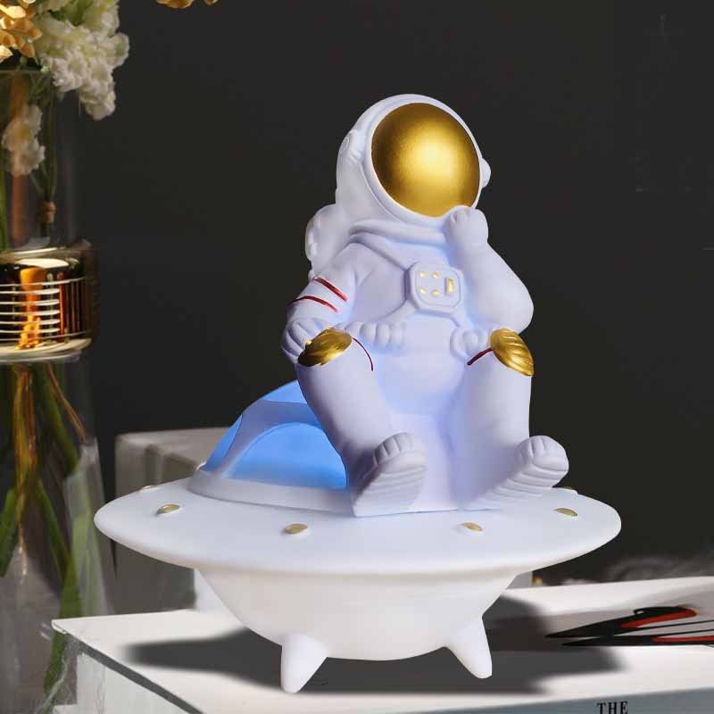 Moon Light UFO Astronaut Luminous Wireless Bluetooth TWS Speakers Creative Birthday Gift Decoration Loudspeaker Support TF FM. - PryTheory