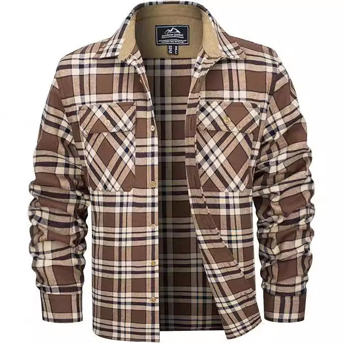 European And American Fall Winter Men's Flannel Casual Button Shirt - PryTheory