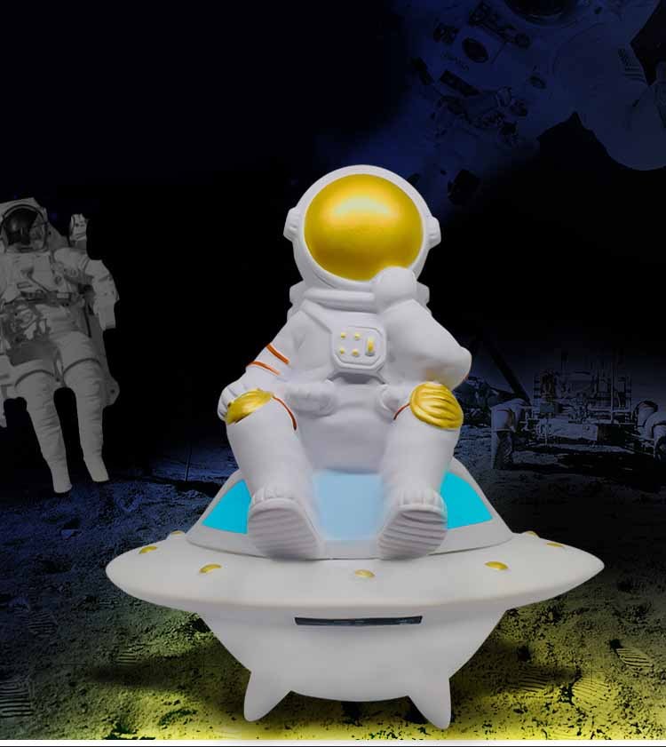 Moon Light UFO Astronaut Luminous Wireless Bluetooth TWS Speakers Creative Birthday Gift Decoration Loudspeaker Support TF FM. - PryTheory