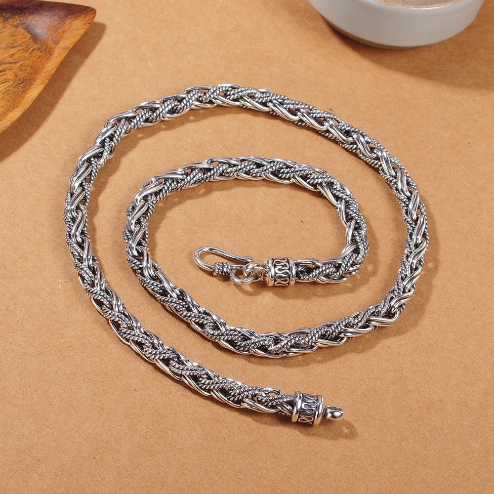 S925 Sterling Silver Handmade Hemp Rope Necklace. - PryTheory