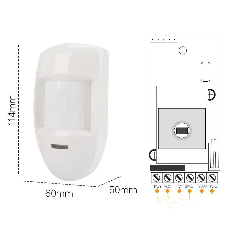 Wired Pir Motion Sensor Passive Infrared Detector Wall Mounted Warning Alarm Relay Home Security System - PryTheory