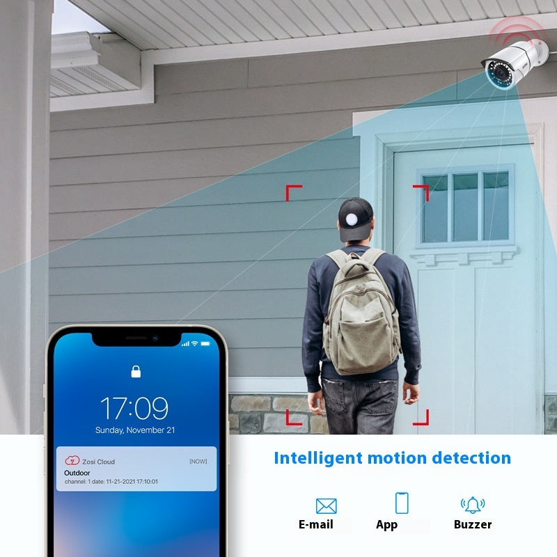 ZOSI Zhou Shi 5 Million HD POE Network Video Recorder Security Remote Outdoor Monitor Suit - PryTheory