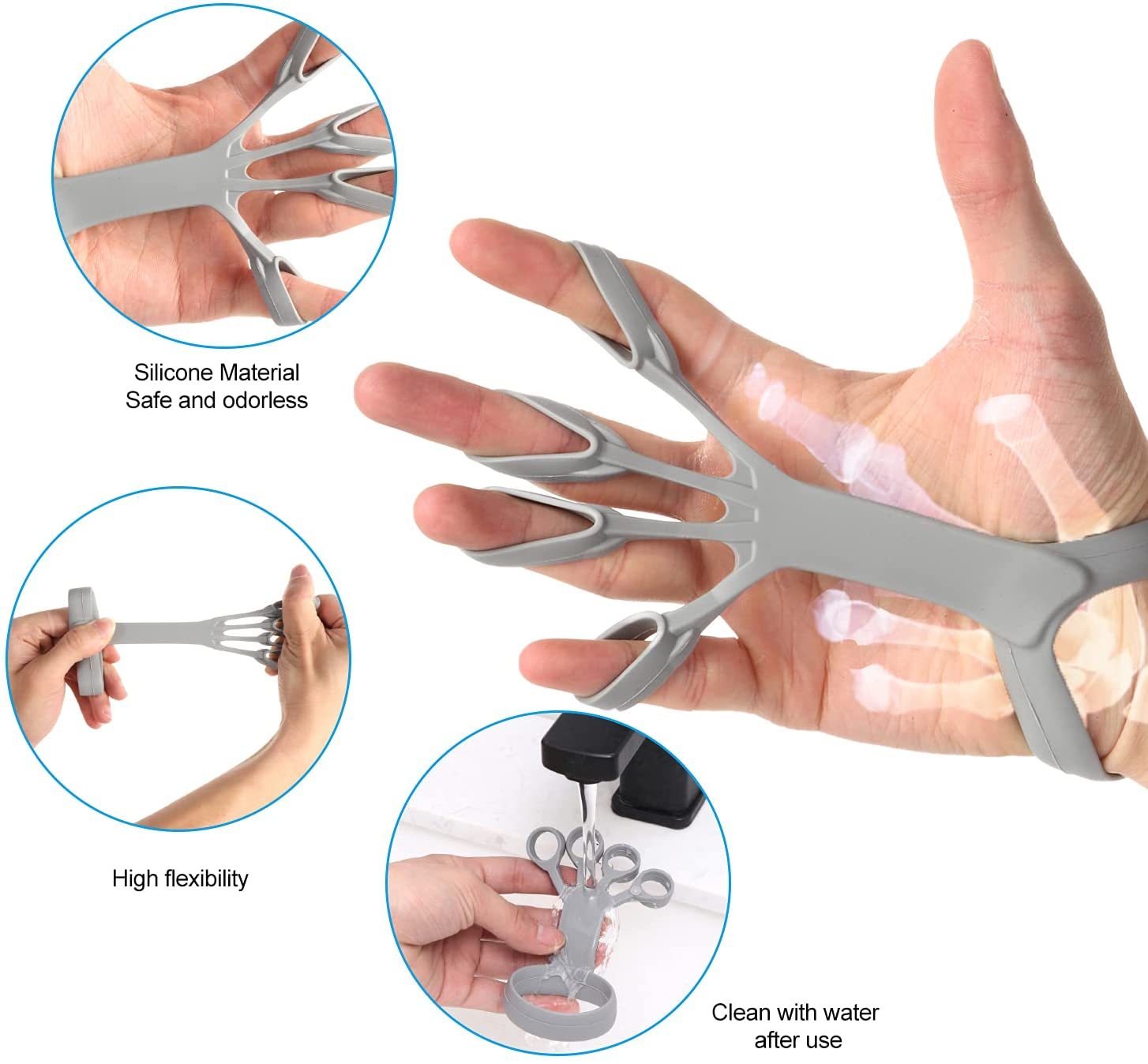 Silicone Grip Device Finger Exercise Stretcher Arthritis Hand Grip Trainer Strengthen Rehabilitation Training To Relieve Pain - PryTheory