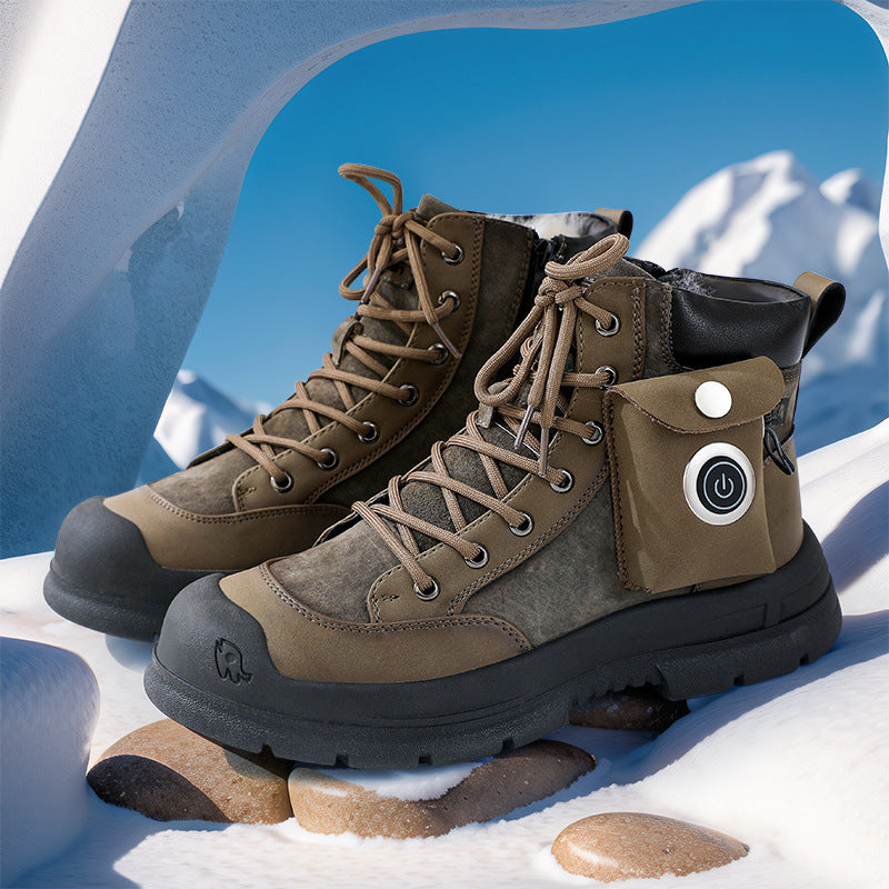 *Heating Snow Boots Fleece-lined Thick Non-slip Electric Heating